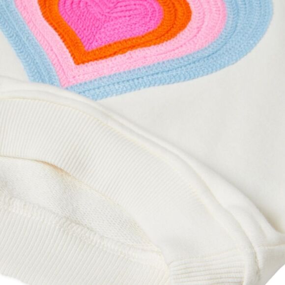 ZARA Kids | Ecru | SWEATSHIRT WITH HEART APPLIQUÉ - Picture 3 of 5